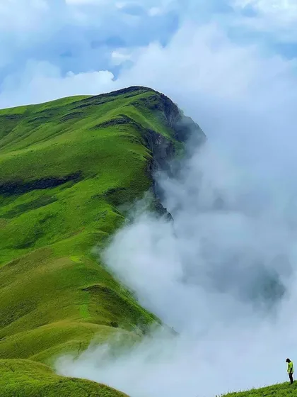 Another breathtaking view of the Netravathi peak ridge, a reward for the challenging climb.