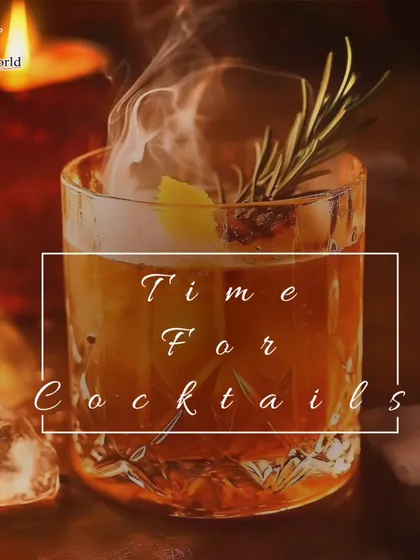 Time for cocktails. This smoky, herb-infused drink is perfect for a cozy evening, showcasing our ability to create drinks that match any mood or season.