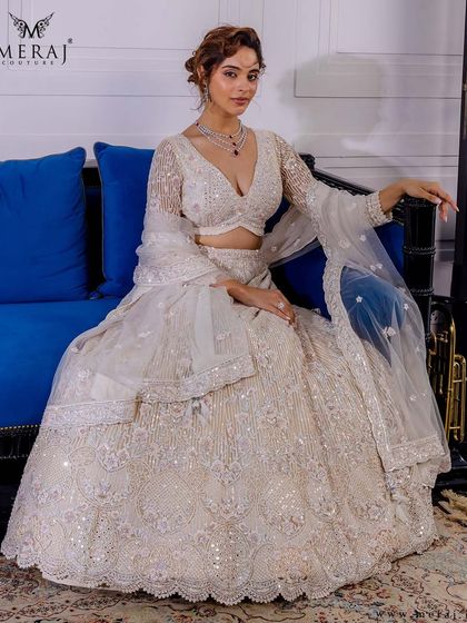 Meraj Couture - Luxury Occasion Wear Ethereal Lehengas: Pastels & Ivories photo 8