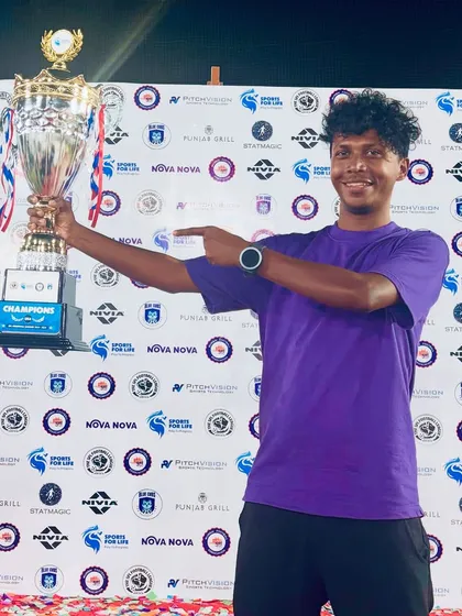 Our head coach, Preetam Mahadik, celebrating multiple championship wins across different age groups in a single season.