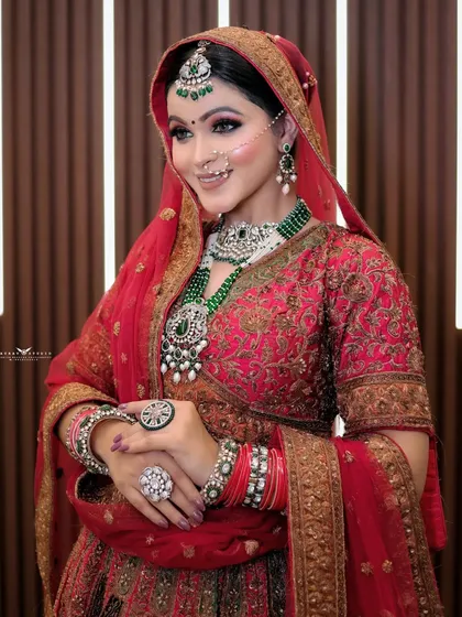 A portrait capturing a candid, happy moment as the bride smiles.
