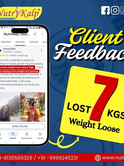 Leena Saini thanks our dietitians for helping her lose nearly 7 kgs. She notes improvements in both her physical and mental health and recommends us to family and friends.