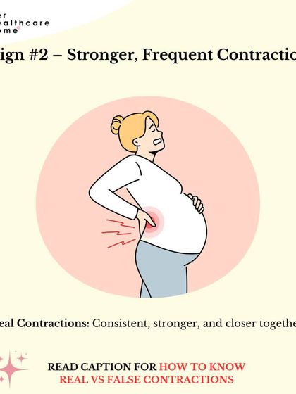 Sign #2: Stronger, more frequent contractions. I explain the difference between real labor contractions and Braxton Hicks.