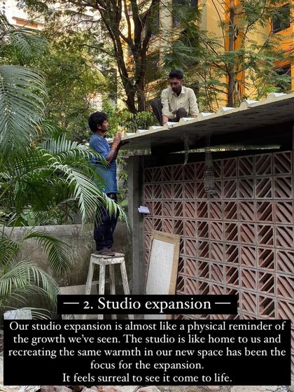 Our team at work on the roof of the studio extension. This expansion was a physical reminder of our growth, and it was surreal to see our vision for a warm, modern workspace come to life.