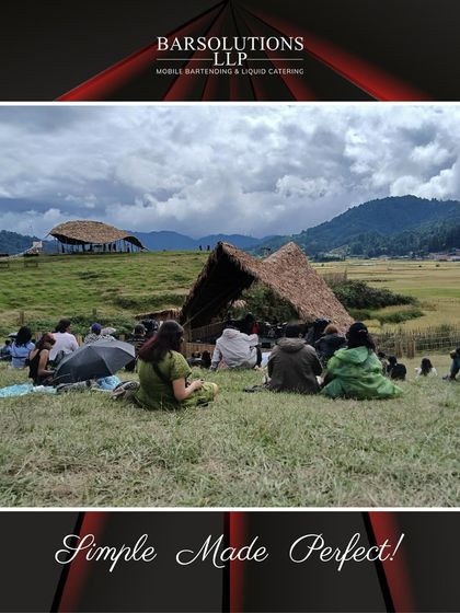 The unique, rustic setting of the Ziro Festival in Arunachal Pradesh, an incredible backdrop for our bar operations.