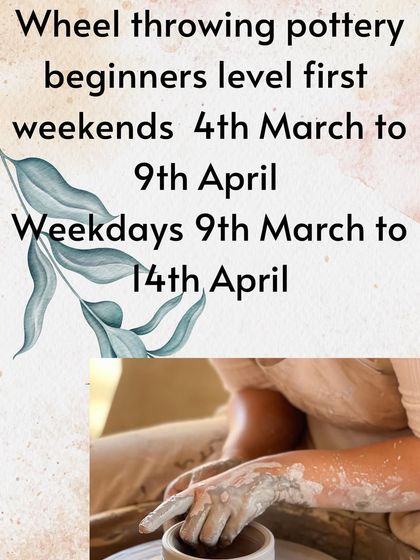 My wheel throwing beginners course for March and April is now open. I have both weekday and weekend options.