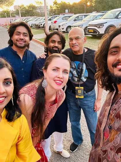 A group selfie with my band and colleagues in Jaipur.