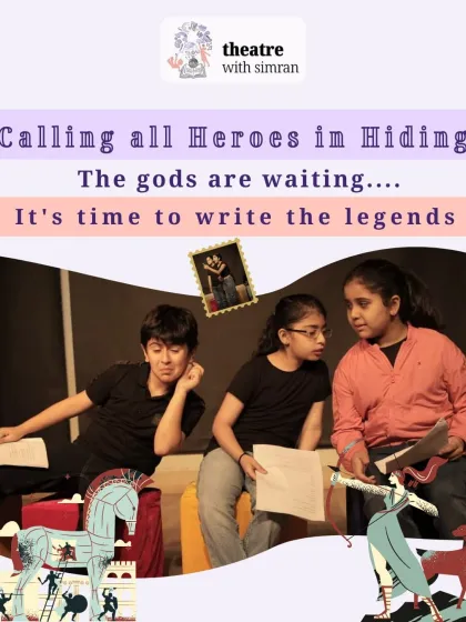 The magic begins with a story. Here, our older students (ages 11-15) collaborate on a new script, delving into Greek myths to write their own legends. This is where teamwork and creative writing for kids come together.