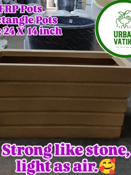 This FRP rectangular pot is strong like stone but light as air, making it easy to move around.