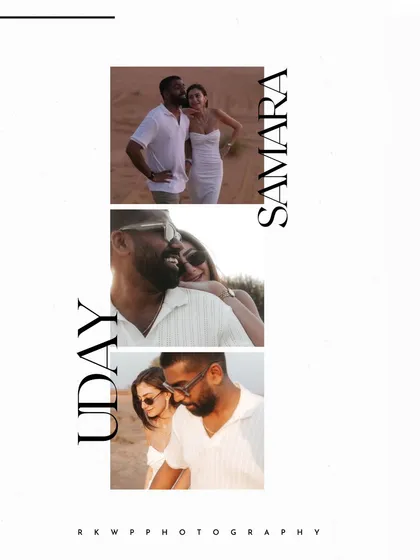 A modern, graphic-style collage from the desert photoshoot, showcasing different moments and angles to tell a more complete visual story.