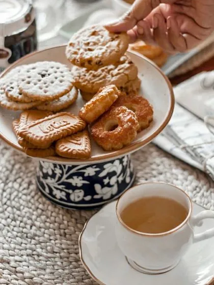 A classic Parsi high-tea setting with traditional biscuits and chai. We love incorporating cultural touches into our service to make your event feel authentic and personal.