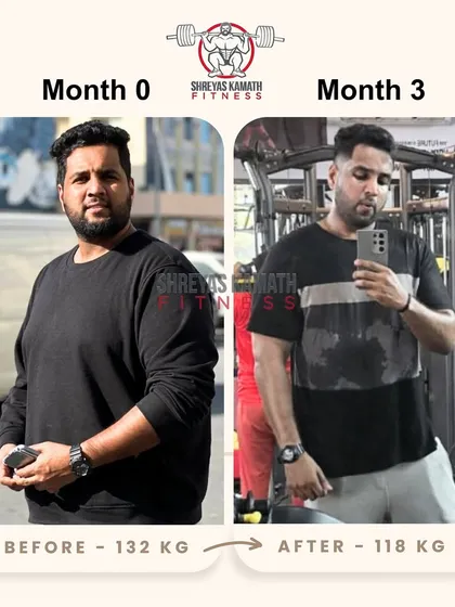 Jithin came to me with a goal for his wedding, and he was ready to be aggressive. In just three months, he dropped from 132 kg to 118 kg. This is what happens when you have a clear goal and the discipline to execute the plan.