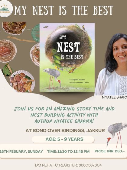 We hosted award-winning author Niyatee Sharma for a delightful session on 'My Nest is the Best,' which included a hands-on nest-building activity using natural materials.