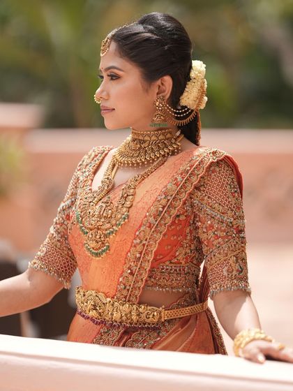 Additional views showcasing the variety and detail of my heirloom bridal sarees. Each image captures a different angle, moment, or detail, from full portraits to close ups of the fabric and embroidery, illustrating the complete story of each bride's custom creation.