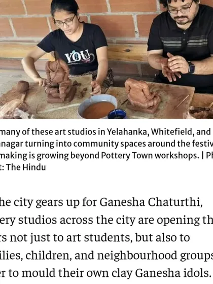 I was so happy and proud to see our Ganesha idol workshop featured in The Hindu. It's wonderful that more people are embracing making their own eco-friendly idols.