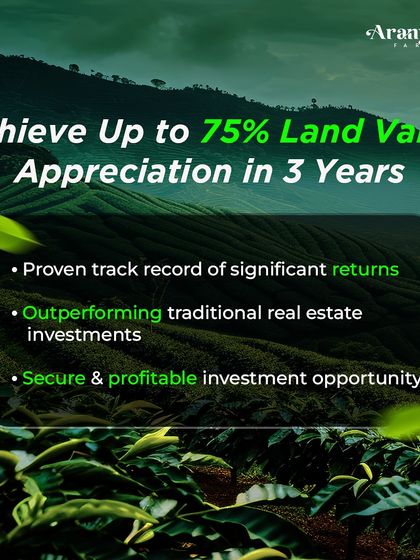 My projects have a proven track record of significant returns, achieving up to 75% land value appreciation in just three years. This performance consistently outperforms traditional real estate investments.
