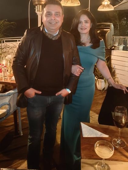 With my main man, ready to ring in the new year. This picture shows how an evening gown can be both glamorous and comfortable enough to dance the night away.