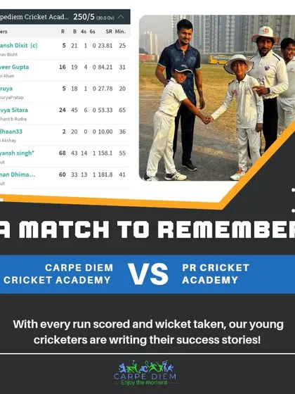 A match to remember. This scorecard shows a dominant team performance, but the handshake at the end shows the sportsmanship we instill. We teach our players to win with respect and compete with heart.
