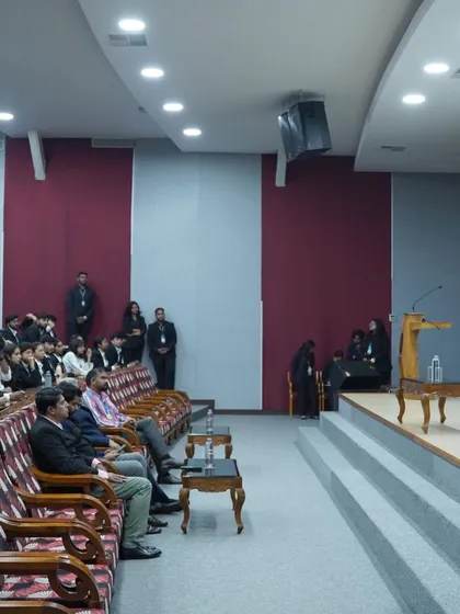 The audience at CHRIST University during a workshop on Alternative Dispute Resolution. Our interactive sessions are designed to equip students with practical skills for their future legal careers.
