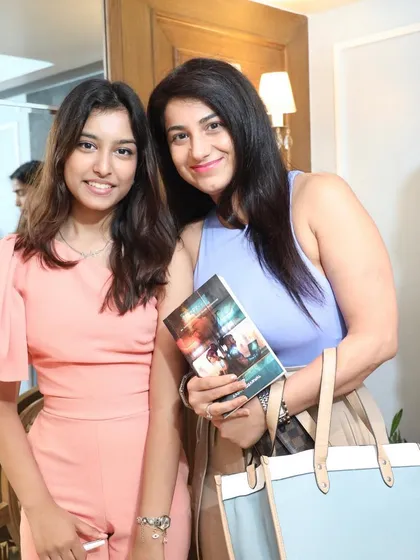 Young author Aadya Aggarwal with a supporter at her book launch. It's wonderful to see the community come together to encourage the next generation of storytellers.