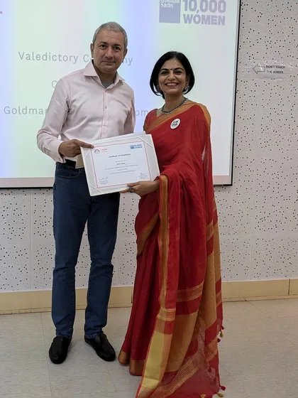 I am proud to share this moment of receiving my completion certificate for the #GS10K program at IIM Bangalore. This journey has been about resilience, scaling a business, and the power of networking with fellow women entrepreneurs.
