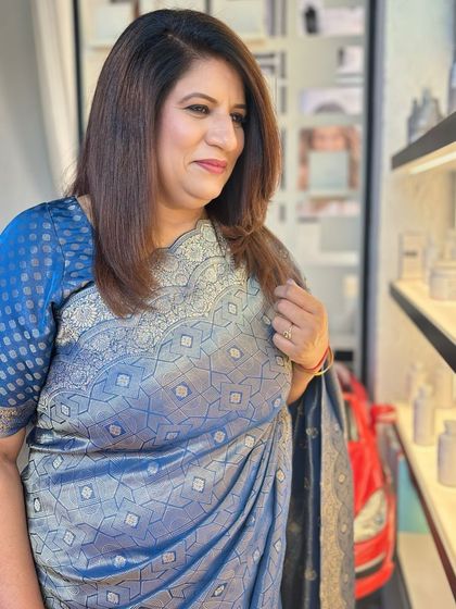 Here, I created a soft, natural look for a mature client. The makeup is designed to brighten the complexion and define features subtly for an age-appropriate, elegant finish.