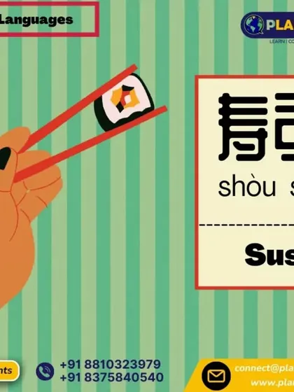Learn a new word today. This graphic shows you how to say 'Sushi' in Mandarin Chinese (shòu sī).