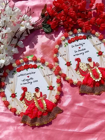 This beautiful curtain-style embroidered hoop is a unique wedding or anniversary gift. I can customize it with the couple's names and their special date.