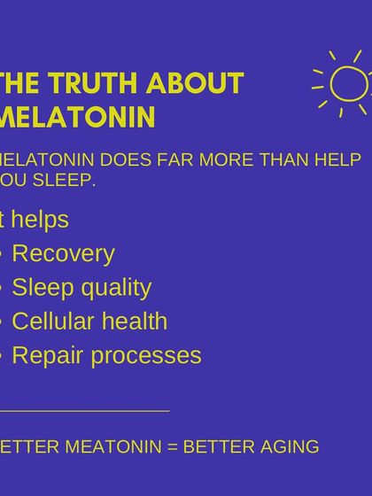 The truth about melatonin is that it does far more than just help you sleep. It's a powerful antioxidant that aids in recovery, cellular health, and repair processes. Better melatonin equals better aging.