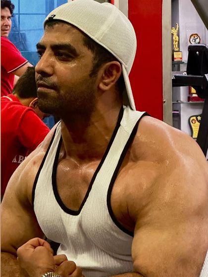 The crazy pump after a shoulder workout. I still train with the same intensity as I did 20 years ago.