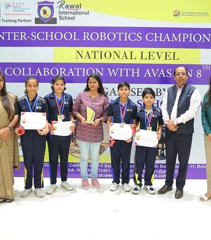 Winners of the Inter-School Robotics Championship, held in collaboration with Rawal International School. We provide a competitive platform for students to showcase their robotics skills.