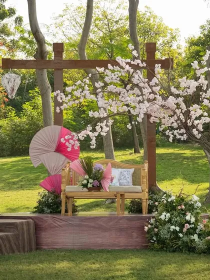 Inspired by the serenity of the Far East, this 'Whispers of the Orient' carnival theme was a dream to create. We used delicate cherry blossoms, clean lines, and soft pastels to design a space that felt both unique and beautifully tranquil.