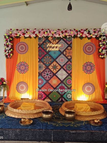Dream Decor - Traditional & Ceremonial Decor Vibrant Haldi & Mehendi Setups photo 4