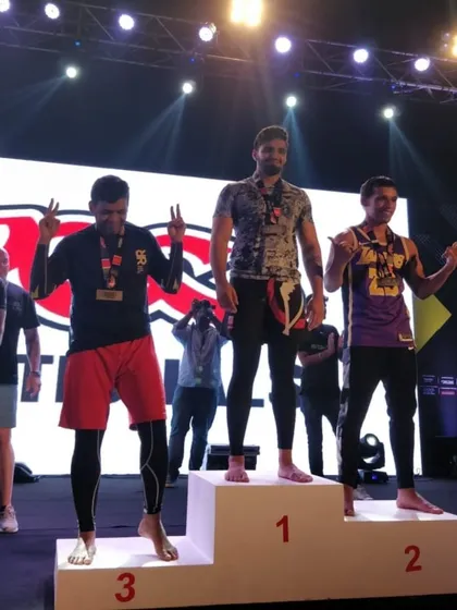 My students' success is my success. This is one of our team members on the podium after winning silver and bronze at the ADCC India tournament, competing against people two decades younger.