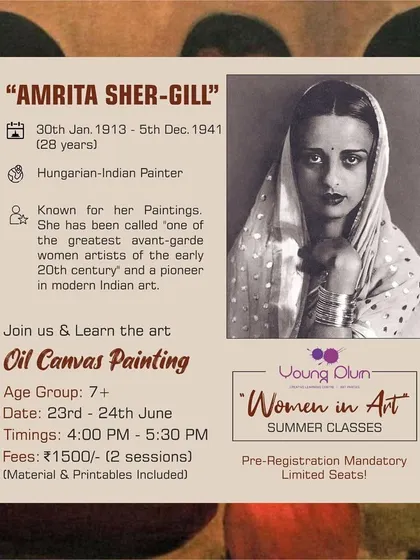We explore the work of Amrita Sher-Gil, a pioneer of modern Indian art. Her powerful portraits are the inspiration for our own oil canvas paintings.