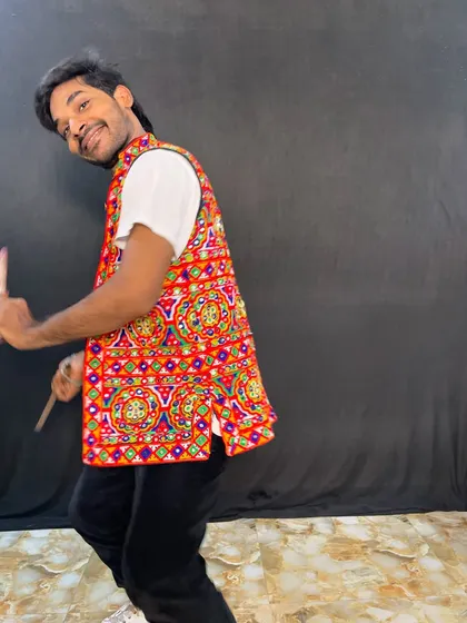 Another pose from my Navratri special photoshoot, capturing the joy and spirit of Garba.