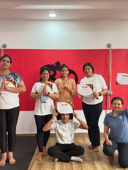 More happy faces from our Yoga Day event. The joy and sense of accomplishment in this picture capture the spirit of Yoga Dhara perfectly.