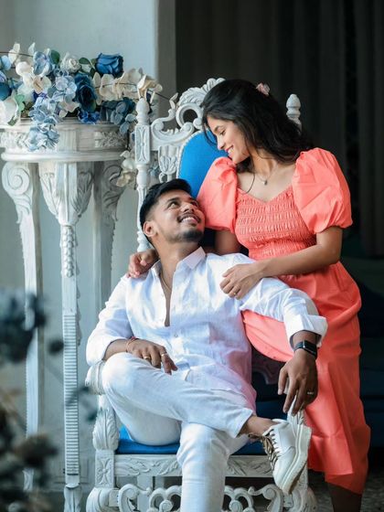 A touch of royalty for your indoor shoot. Using elegant props like this throne chair, we can create a sophisticated and unique portrait in a studio setting.