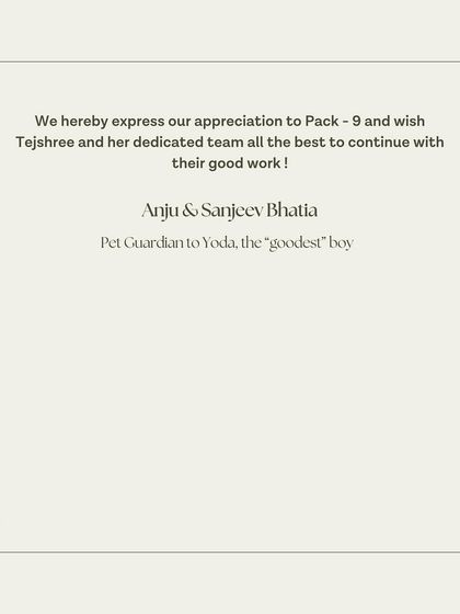 Yoda's guardians wishing us the best and expressing their appreciation for our dedicated team.