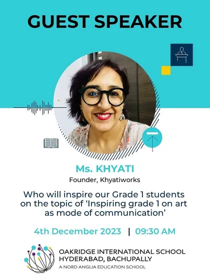 I was invited as a guest speaker at Oakridge International School to talk to first graders about art as a mode of communication. It was an amazing experience.