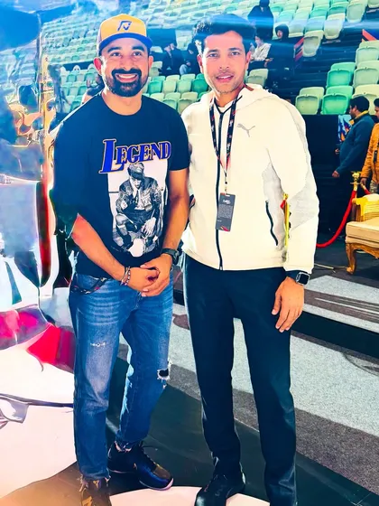With Rannvijay Singha at an INBL game. When star power supports basketball, it helps grow the culture of the sport across the country.