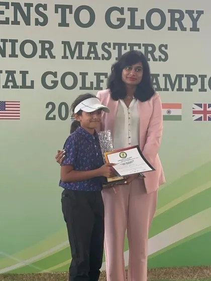Suhani celebrates her win at the IGU Tournament and her runner-up finish at the Greens to Glory International Championship.