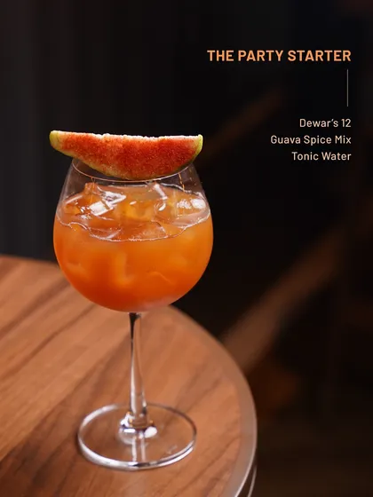 The Party Starter is exactly that. Dewar's 12 mixed with a guava spice mix and tonic water creates a spicy, sparkling cocktail that's perfect for any celebration.