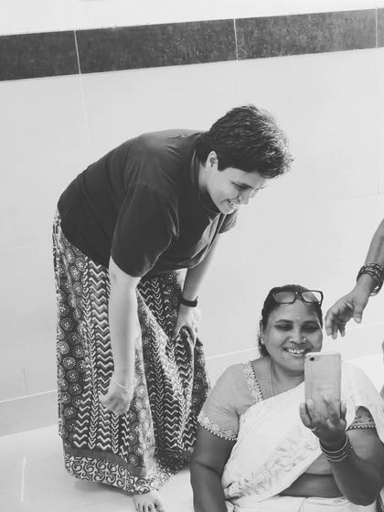 "I see you seeing me seeing myself." A beautiful, candid moment where a participant takes a selfie, and I am there with her. It’s about witnessing each other and ourselves with new eyes.