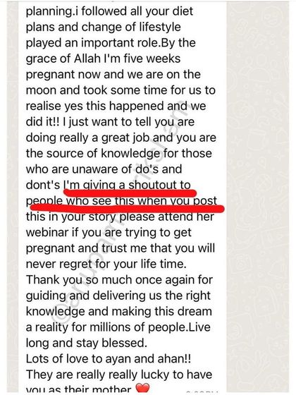 This student gives a shoutout to everyone trying to get pregnant, telling them to attend the webinar and trust that they will never regret it.