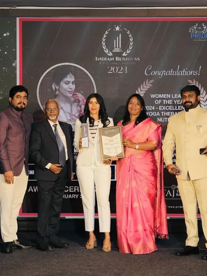 I am honored to be recognized for my work in helping people transform their lives. Receiving the 'Women Leader of the Year' award for Excellence in Yoga Therapy & Nutrition is a testament to the powerful results we can achieve together.