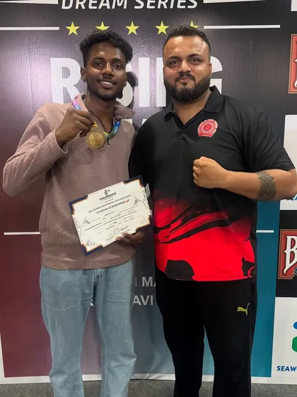 Me with Bipin after his explosive first-round TKO. We celebrate every victory, big or small, as a family.