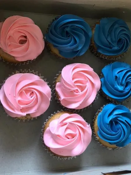 Pink or blue? These cupcakes are perfect for a gender reveal party, letting guests pick a side before the big announcement.