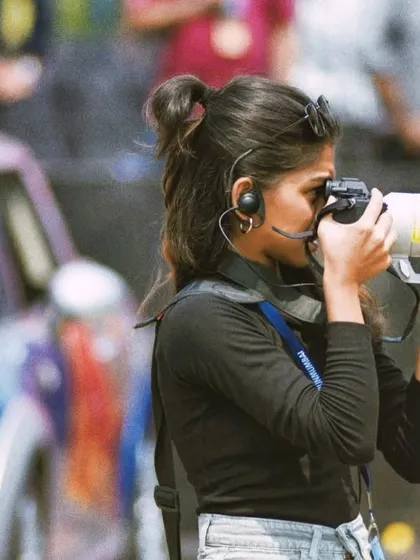 This is my office. Geared up and in the zone, I captured the action up close at the Red Bull Showrun. Having the right professional equipment and being in the right place is key to getting those unmissable shots.