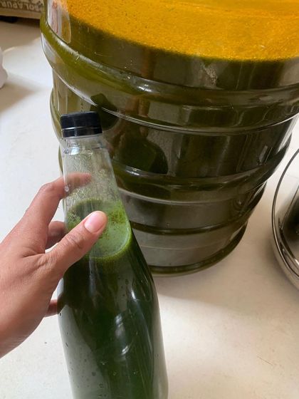 Freshly made Jaljeera, a refreshing welcome drink.